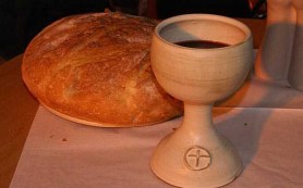 Communion bread and wine